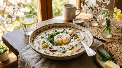 Tuhle voňavou polévku dělám na jaře, všichni si přidali